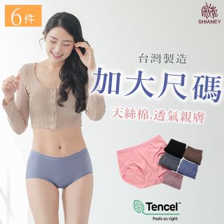 【席艾妮】 台灣製天絲棉材質素色內褲(六件組)