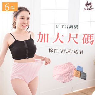 【席艾妮】 台灣製加大尺碼棉質內褲(六件組)