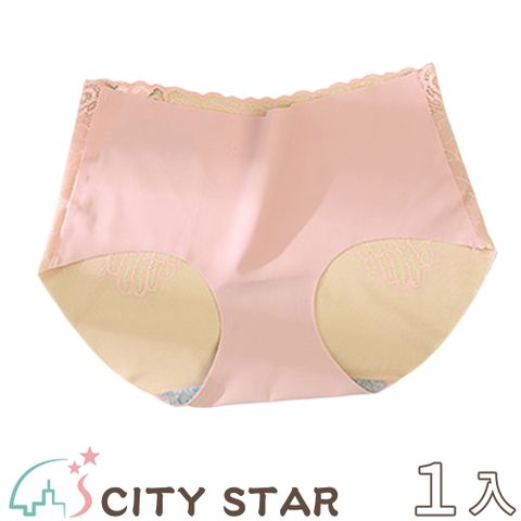 CITY STAR 天使之翼蕾絲無痕冰絲石墨烯內褲L(3件/入)