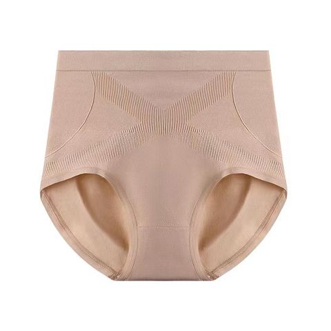 【Maggie+】高腰收腹無痕純棉提臀舒適女用內褲-杏色