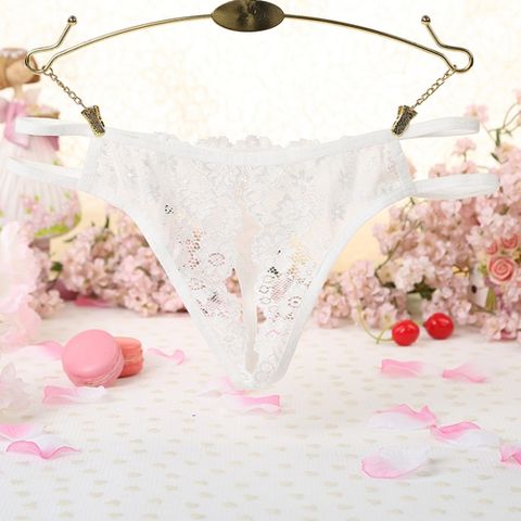 Lace String Panty - White