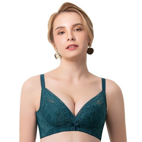【思薇爾】挺美力系列B-E罩無鋼圈背心型蕾絲塑身內衣(風靡綠)