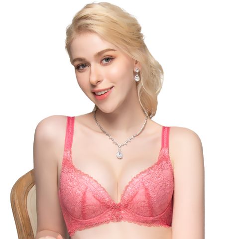 【思薇爾】撩波幻彩系列F-G罩蕾絲包覆大罩內衣(彩霓紅)