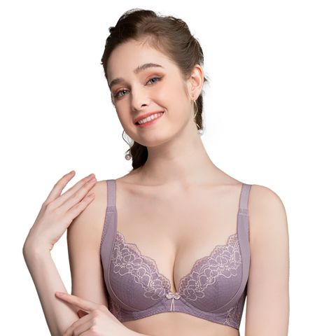 【思薇爾】美波曲線系列B-D罩蕾絲包覆背心型塑身女內衣(風鈴紫)