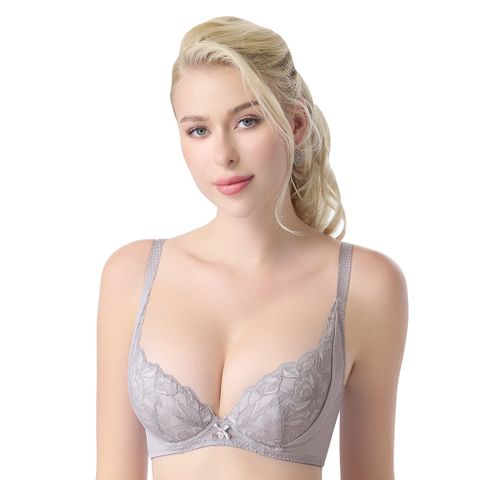 【思薇爾】挺玩美系列E-G罩調整型蕾絲集中包覆塑身女內衣(淺紫灰)