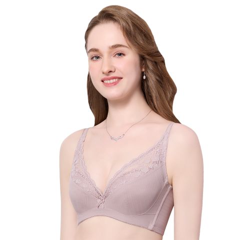 【思薇爾】輕沁舒系列B-E罩軟鋼圈涼感蕾絲集中包覆女內衣(靜謐膚)