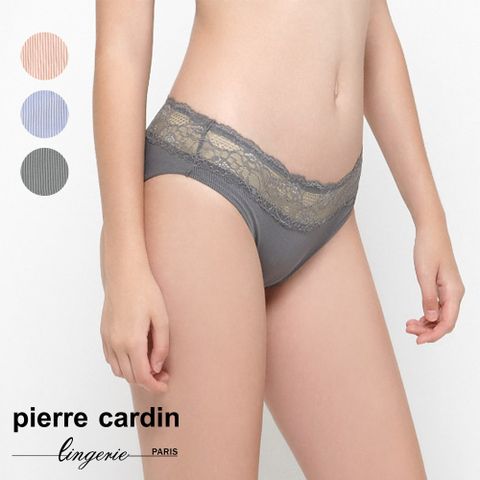 Pierre Cardin 皮爾卡登 【 女性內衣】蕾絲羅紋彈性低腰內褲