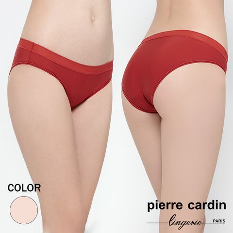 【pierre cardin 皮爾卡登女性內衣】素色低腰平口內褲-膚