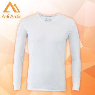 【Anti Arctic】遠紅外線機能衣-男V領-白
