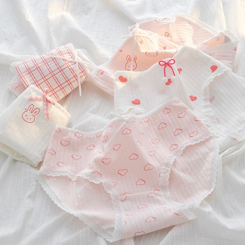 BoBo 少女系 軟妹小萌兔 學生少女低腰棉質三角內褲 5件入