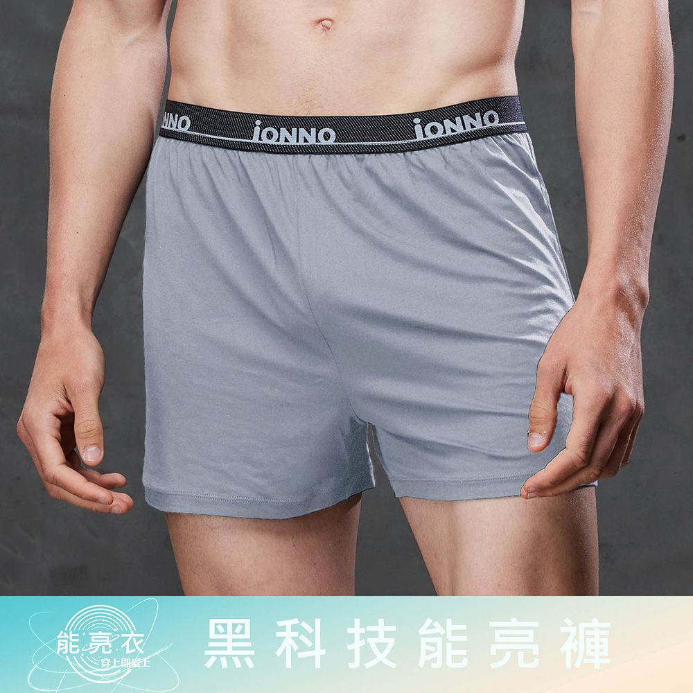 EASY SHOP iONNO-黑科技能亮褲-機能纖維加大尺碼男大平口褲-灰