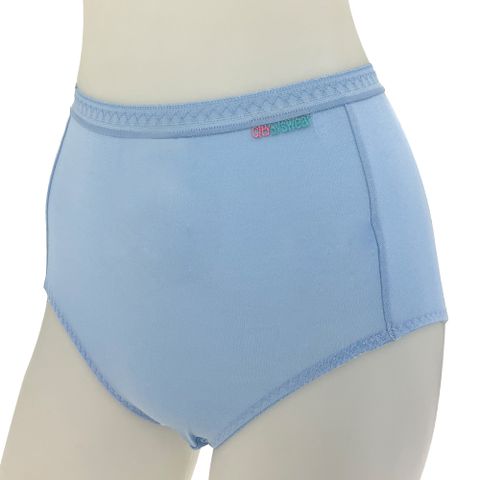 3件690【思薇爾】柔感棉系列M-XXL素面中腰日用生理褲(雲彩藍)