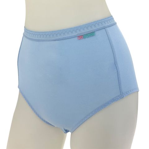 任3件800【思薇爾】柔感棉系列M-XXL素面高腰夜用生理褲(雲彩藍)