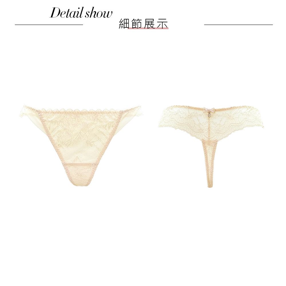 SWEAR 思薇爾 撩波薔薇天使系列M-XL蕾絲低腰丁字褲(白玫瑰)