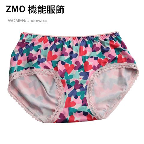 ZMO女中腰舒適內褲US302-愛心粉