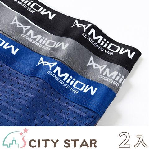 CITY STAR 新濠 貓人石墨烯抑菌冰絲網眼洞洞四角男內褲(3件/入)-2入