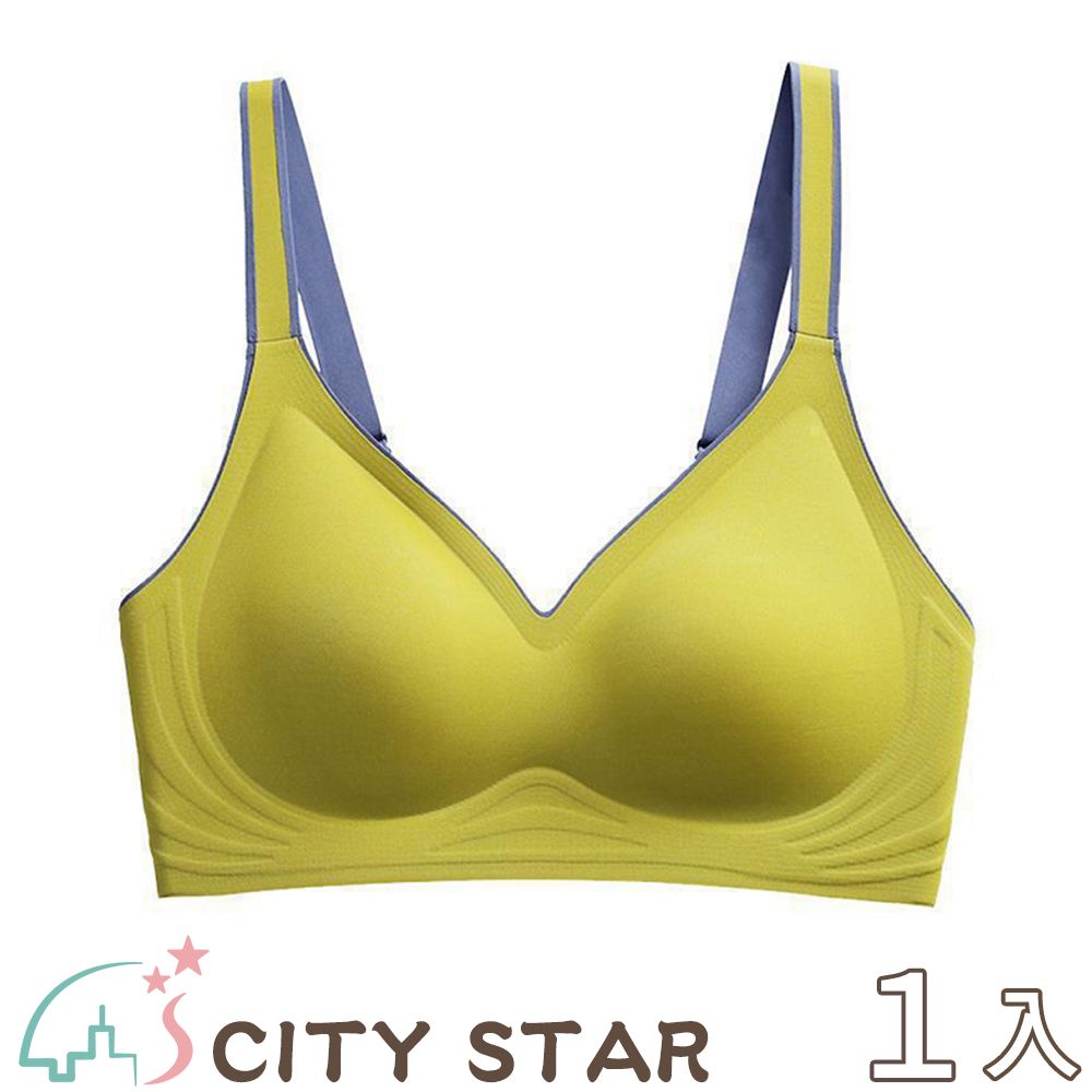 CITY STAR 新濠 果凍乳膠撞色無鋼圈內衣S-2XL(3件/入)