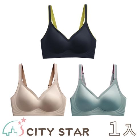 CITY STAR 新濠 果凍乳膠撞色無鋼圈內衣S-2XL(3件/入)