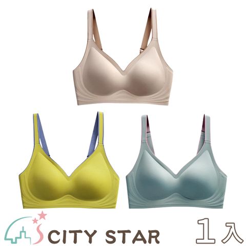 CITY STAR 新濠 果凍乳膠撞色無鋼圈內衣S-2XL(3件/入)