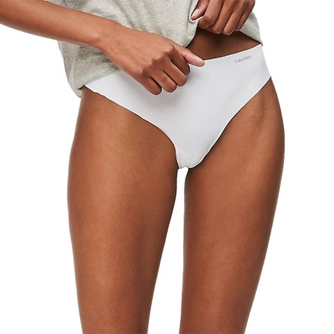 Calvin Klein Invisibles Seamless Thong 女內褲 絲質無痕高彈力 丁字褲/CK內褲(白色)