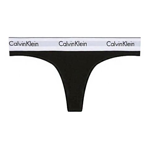 Calvin Klein Modern Cotton Thong 棉質寬腰帶 女內褲 丁字褲/CK內褲-黑色
