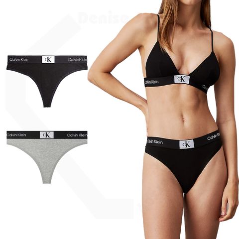 Calvin Klein Calvin Klein 1996 Cotton Thong 女內褲 棉質寬腰帶丁字褲/CK內褲(多色挑選QF7221)