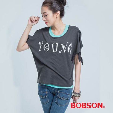 【BOBSON】女款短袖兩件式上衣(23106-84)