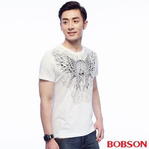 【BOBSON】男款短袖印圖上衣(25046-80)