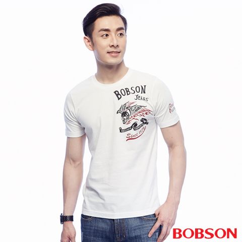 【BOBSON】男款短袖印圖上衣(25048-80)