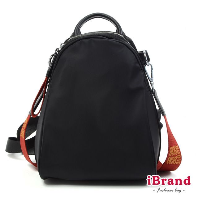iBrand 後背包 簡約漾彩織帶尼龍3way後背包-酒紅
