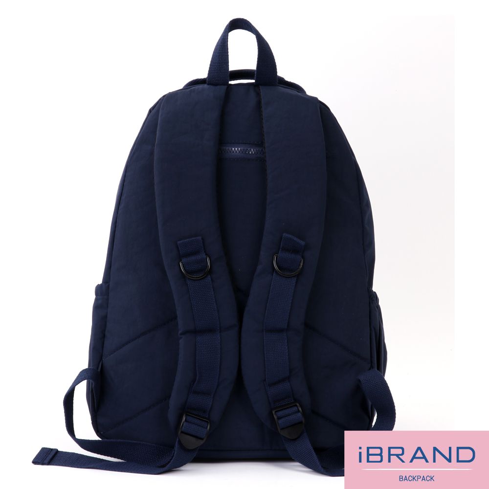 iBrand 後背包 經典百搭輕盈多口袋後背包-深海藍