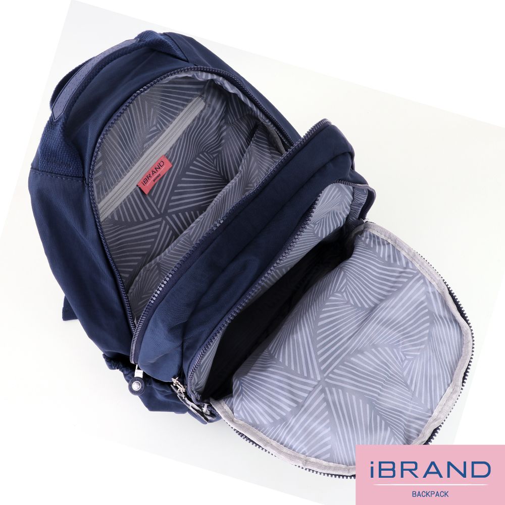 iBrand 後背包 經典百搭輕盈多口袋後背包-深海藍
