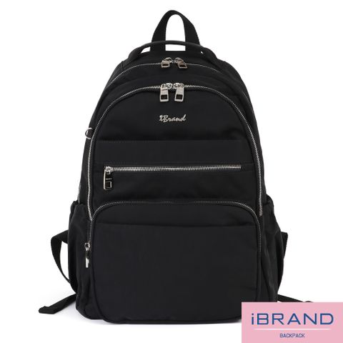 i Brand iBrand 經典Classic實用輕盈多隔層後背包-黑色