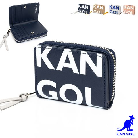 KANGOL - 英國袋鼠經典LOGO滿版短夾零錢包