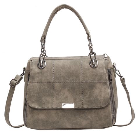 【伊卡柔Ikary】歐美復古磨砂大容量女士手提肩斜包(5528卡其)