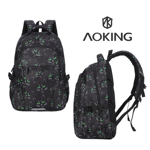 Aoking 多功能護脊休閒後背包 大容量背包 透氣背板 可調節胸扣 按摩式肩帶