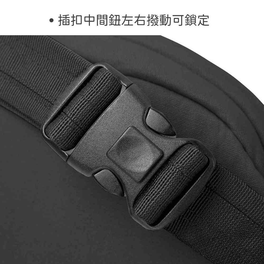 TRAVELON 美國 Origin雙層防盜斜背腰包(黑) / 側背包 背帶包 肩背包