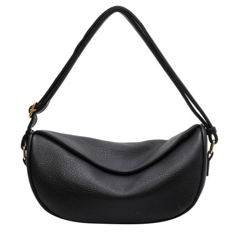 日韓水漾 女包PU皮餃子包百搭復古純色包(現+預 杏色/咖色/黑色)