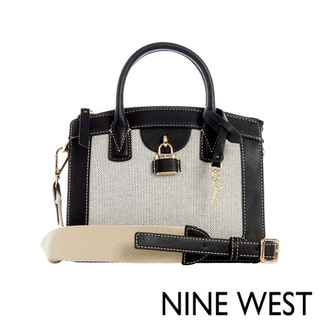 NINE WEST SHIRIN 經典拼接手提/斜背包-黑色(130876)