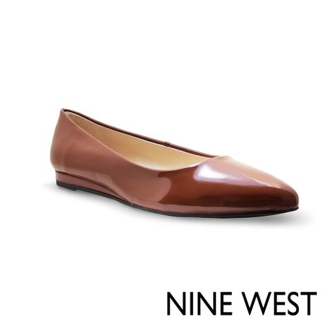 經典人氣款NINE WEST FLIVE3純色尖楦頭平底鞋-棕色