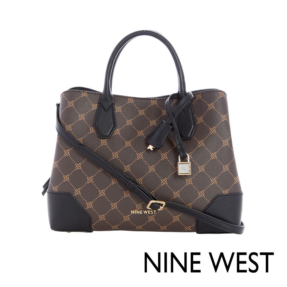 NINE WEST  BROOKLYN 經典手提/斜背托特包-LOGO咖啡(108505)