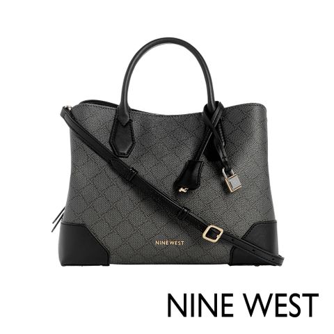 NINE WEST BROOKLYN經典手提/斜背托特包-LOGO灰(108505)