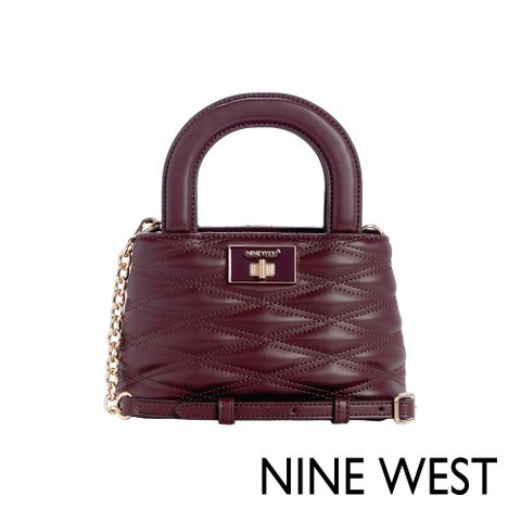 NINE WEST AVIVA絎縫手提斜背包-深棕紅(140876)