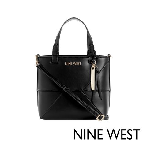 NINE WEST STEVE幾何斜背手提包-黑色(141075)