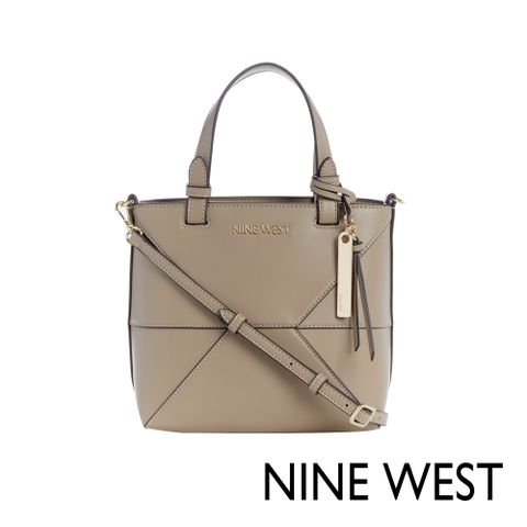 NINE WEST STEVE幾何斜背手提包-焦糖奶(141075)
