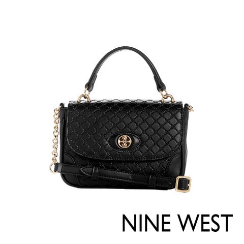 NINE WEST INNES壓紋手提斜背包-黑色(139378)