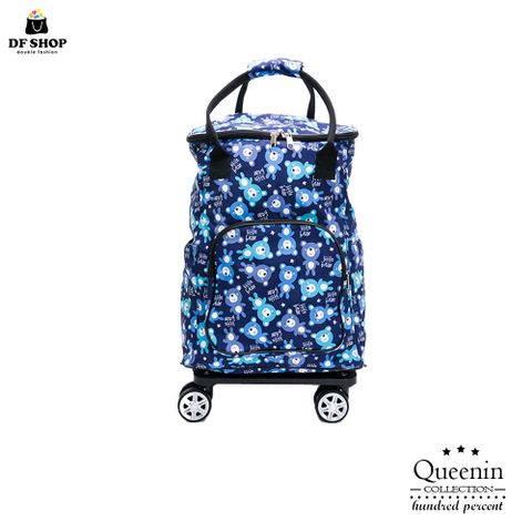 DF Queenin - 輕量設計360度拉桿推車購物袋後背包