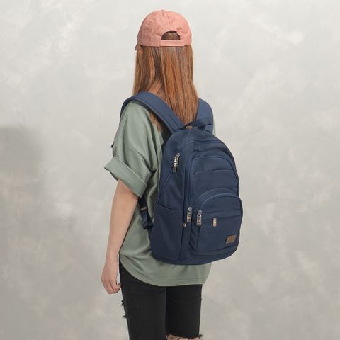 J II 後背包-莫凡多隔層防潑水後背包-深藍色-6006-2