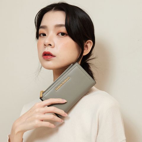 【金安德森】Carol 經典壓釦式中夾-鐵灰