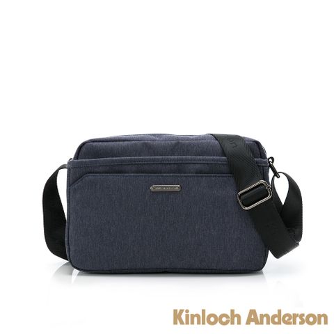 【Kinloch Anderson】Force極簡造型多隔層斜側包-藍色